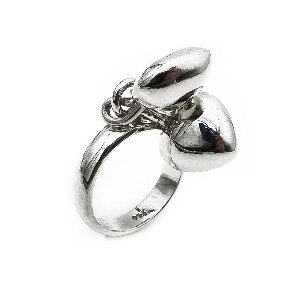 Hopeinen sydänsormus 17,50mm #0