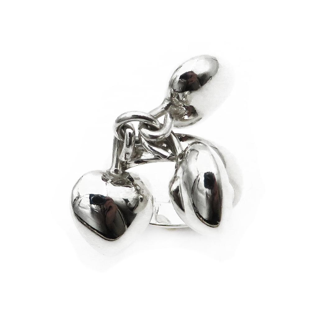 Hopeinen sydänsormus 17,50mm #1