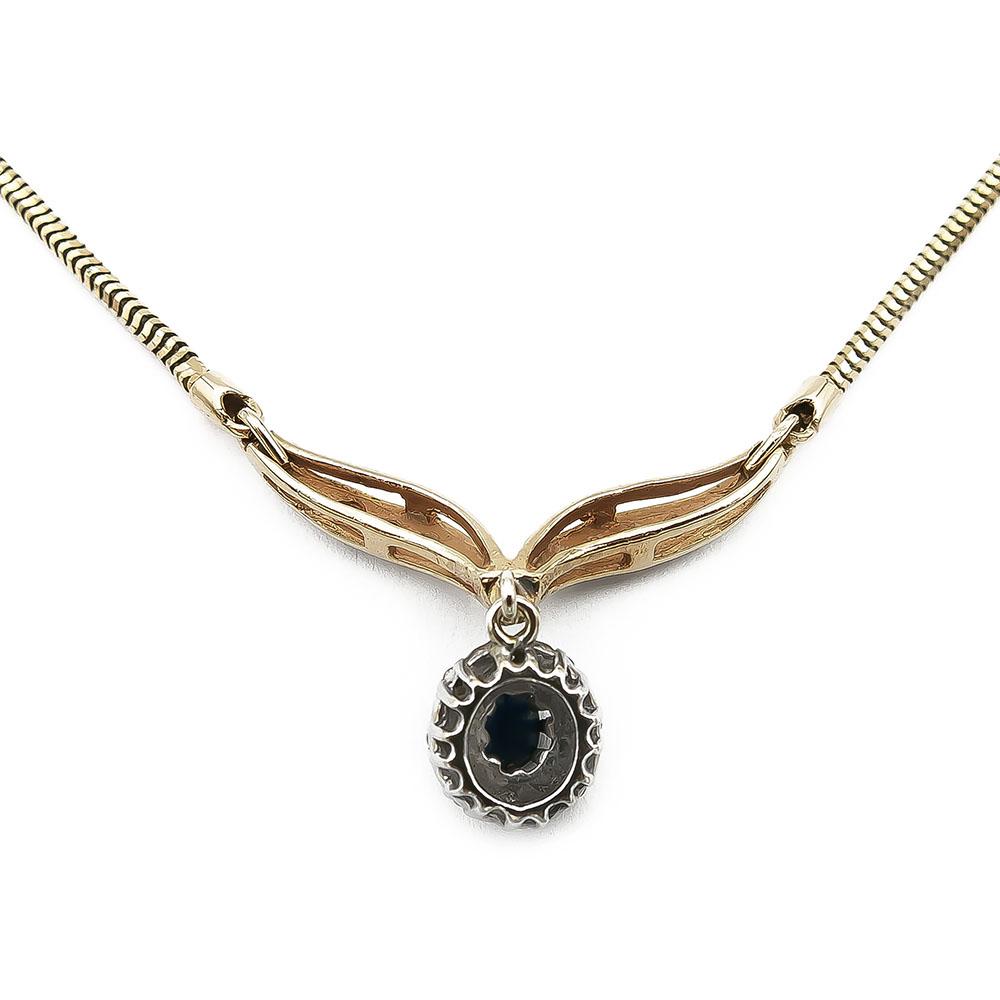 Kultainen sinisafiiri timanttikaulakoru 0.07ct 45cm #2