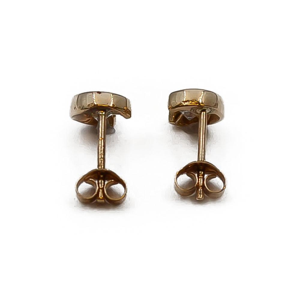 Kultaiset zirkonia nappi korvakorut #1