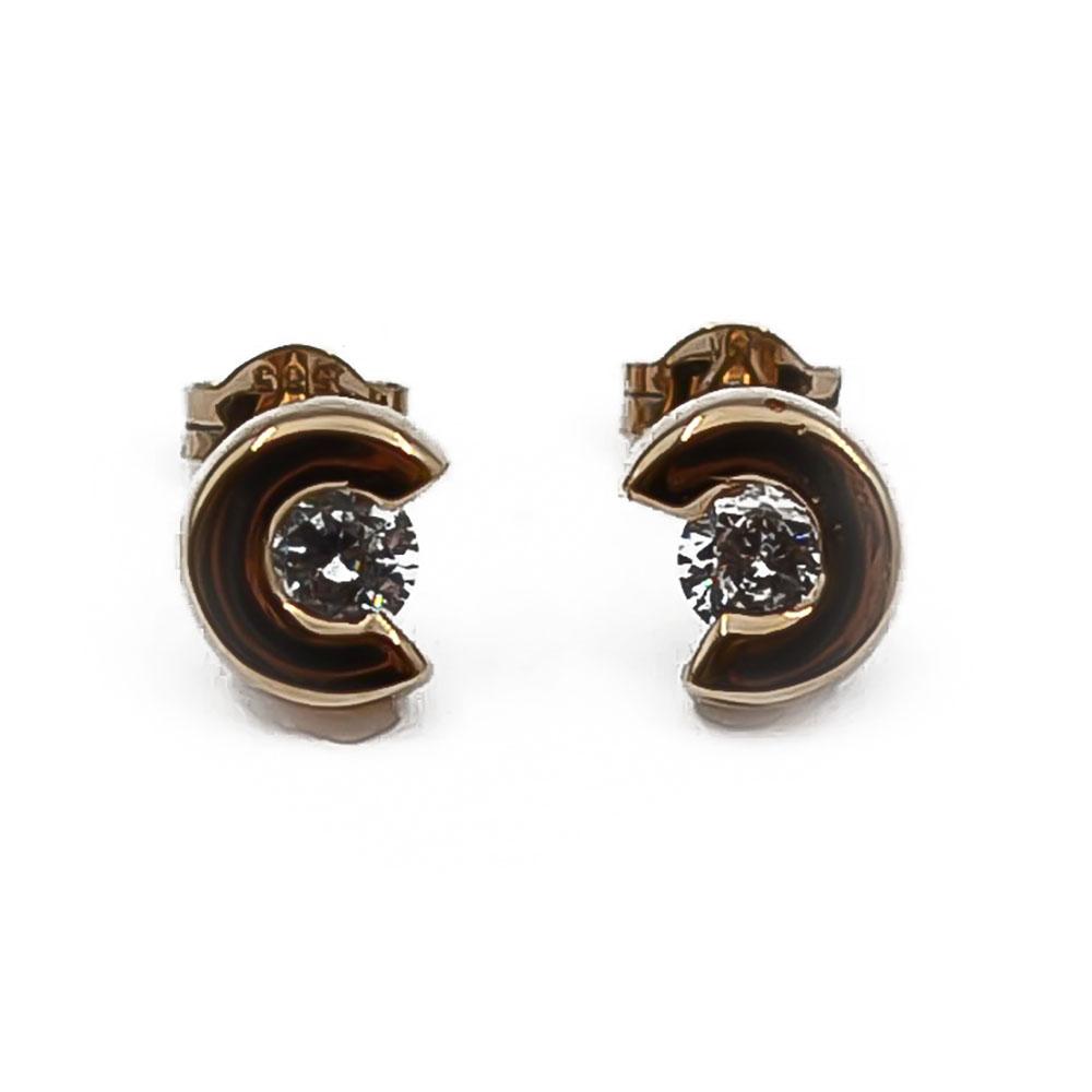 Kultaiset zirkonia nappi korvakorut #0