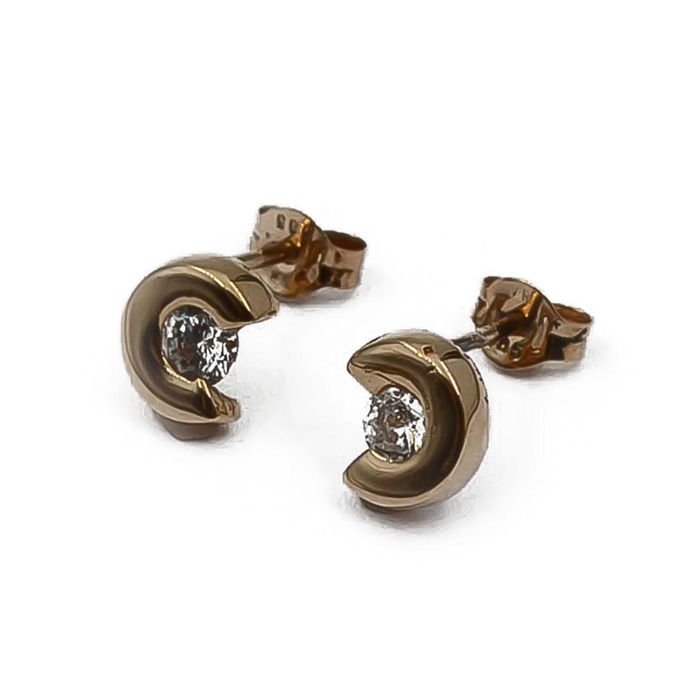 Kultaiset zirkonia nappi korvakorut #2