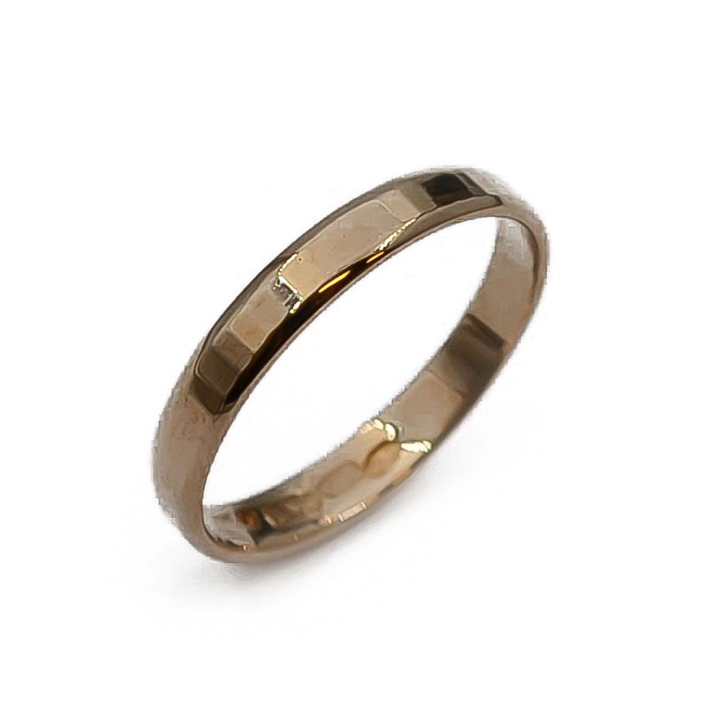 Kultainen kihlasormus viisteillä koko 15.5 #0