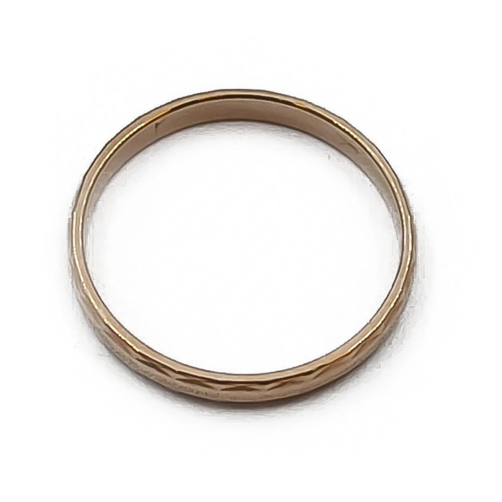 Kultainen kihlasormus koristekuviolla koko 15.75 #1