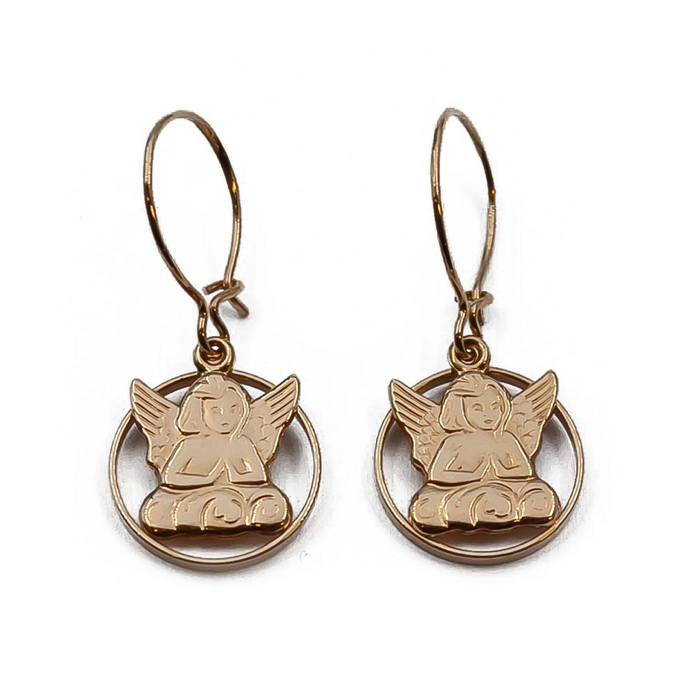 Kultaiset enkeli koukkukorvakorut #0