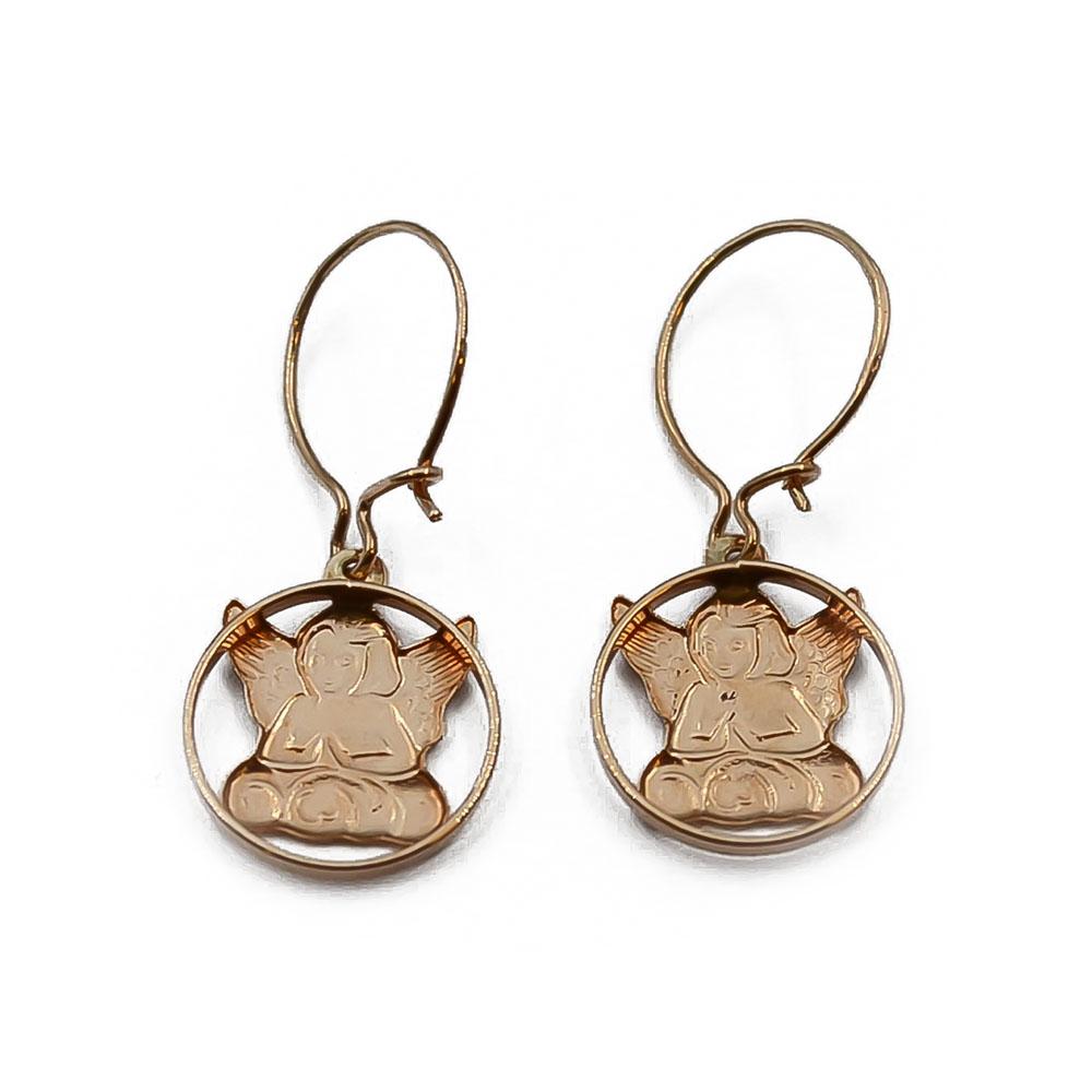 Kultaiset enkeli koukkukorvakorut #1