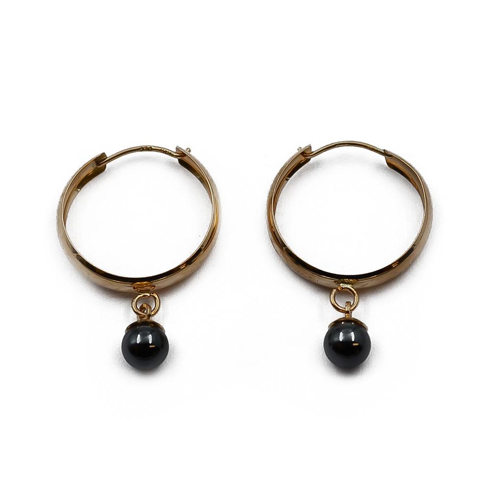 Kultaiset hematiitti korvarenkaat #1