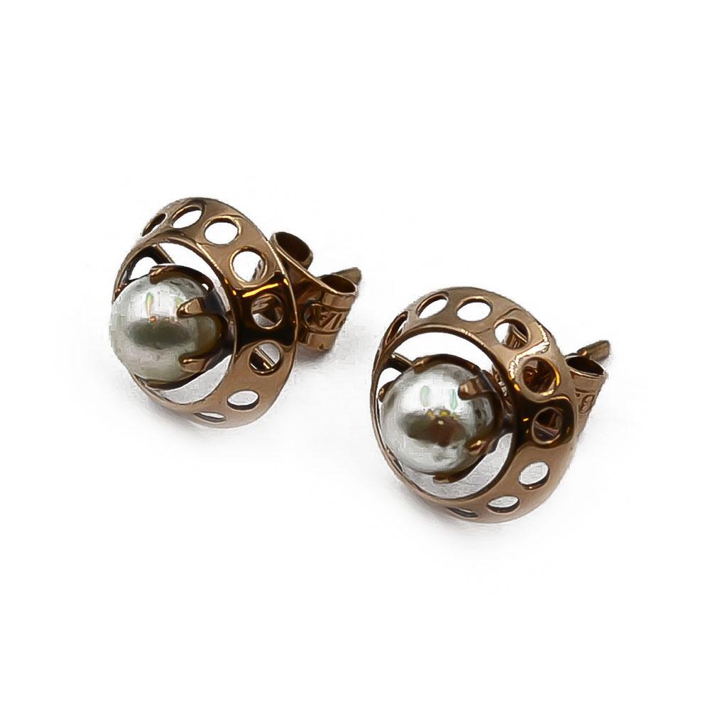 Kultaiset helmi tappikorvakorut #0