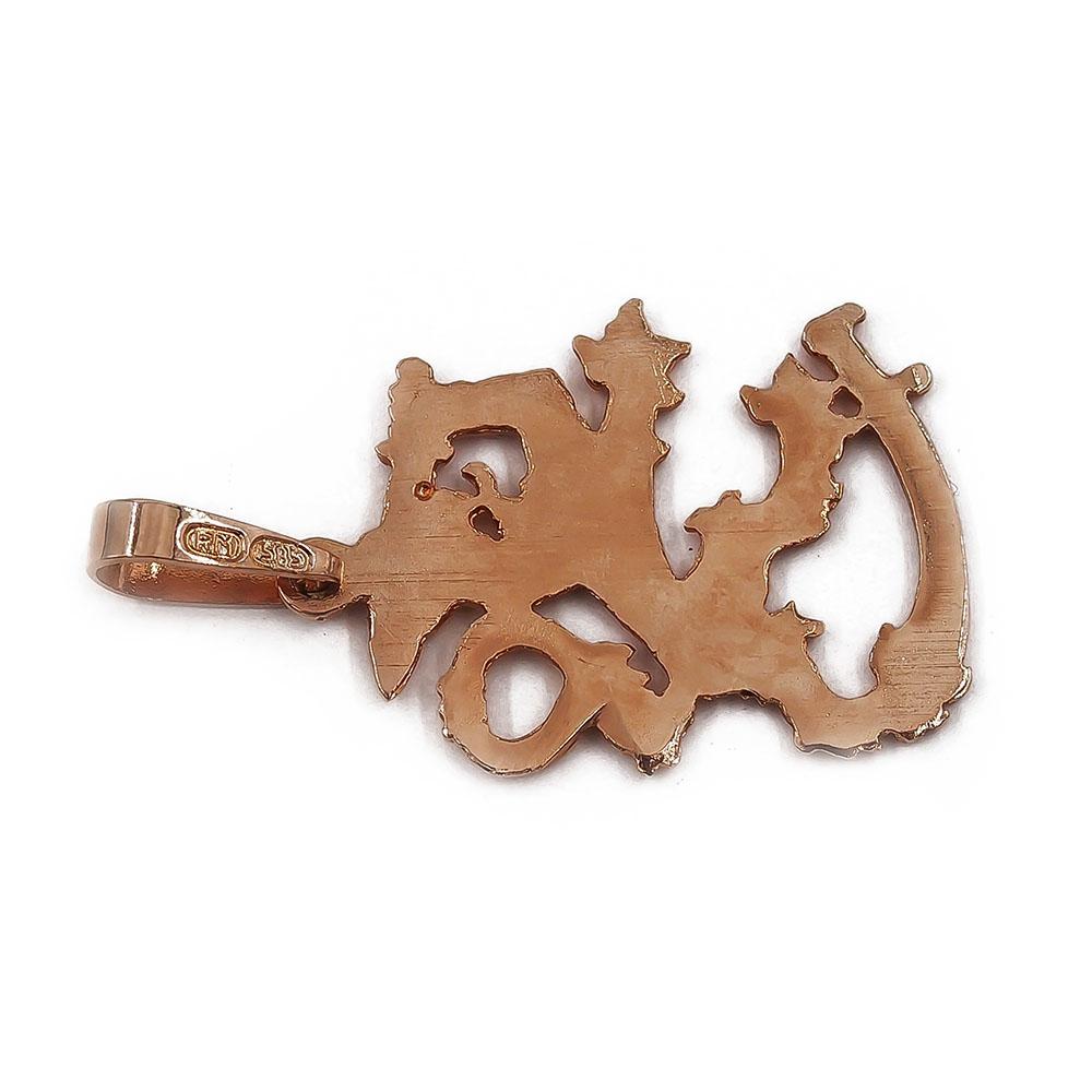 Kultainen suomenleijonariipus 23x41mm RM #1