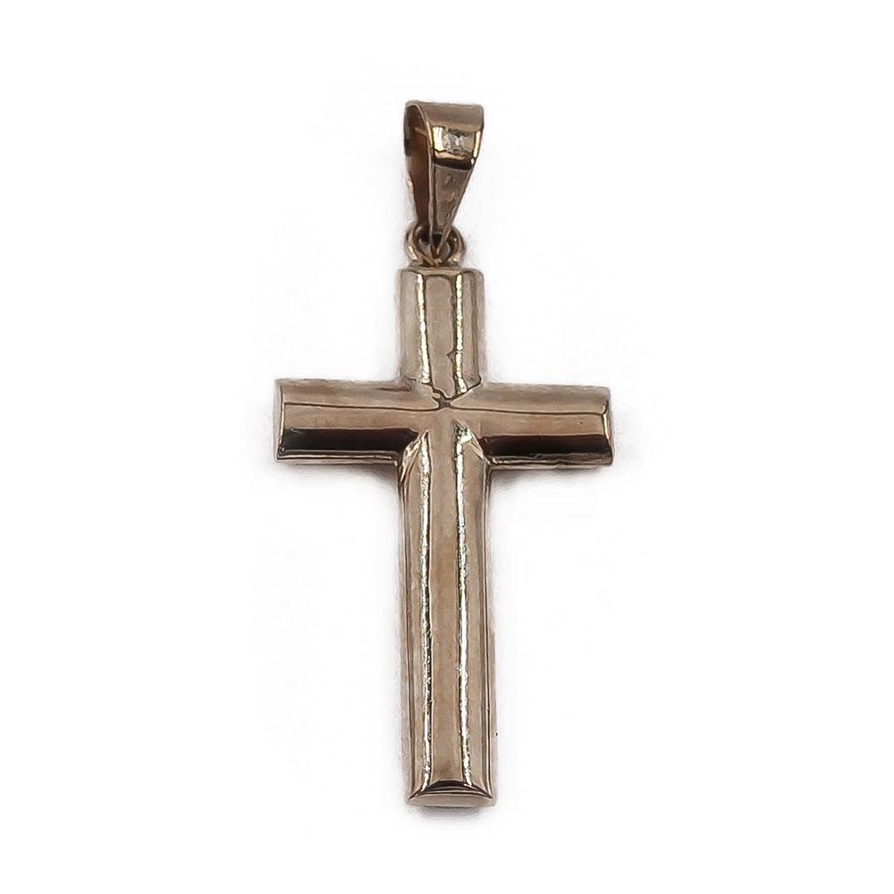 9k kultainen sileä ristiriipus 12.5x23mm OTI #0