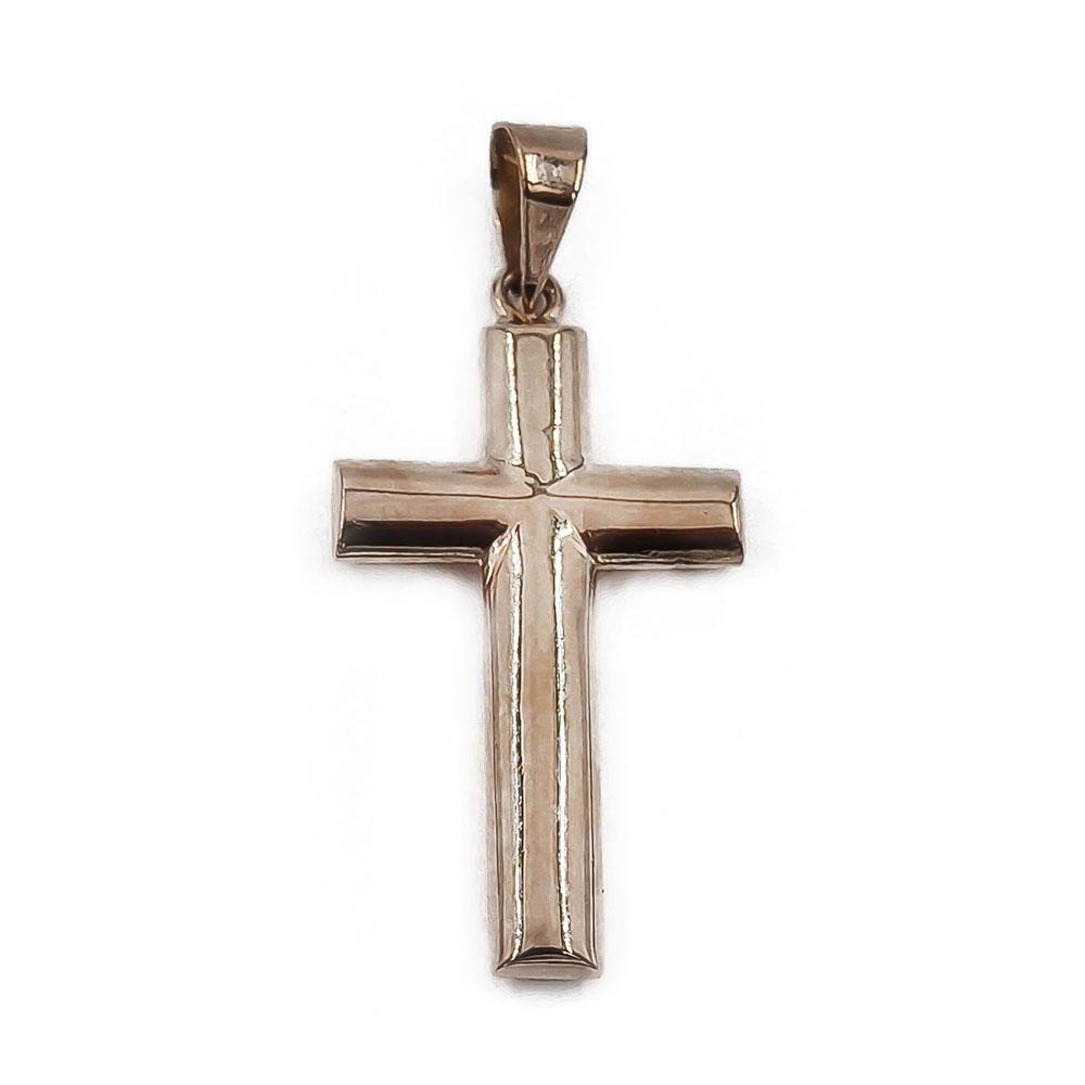 9k kultainen sileä ristiriipus 12.5x23mm OTI #0