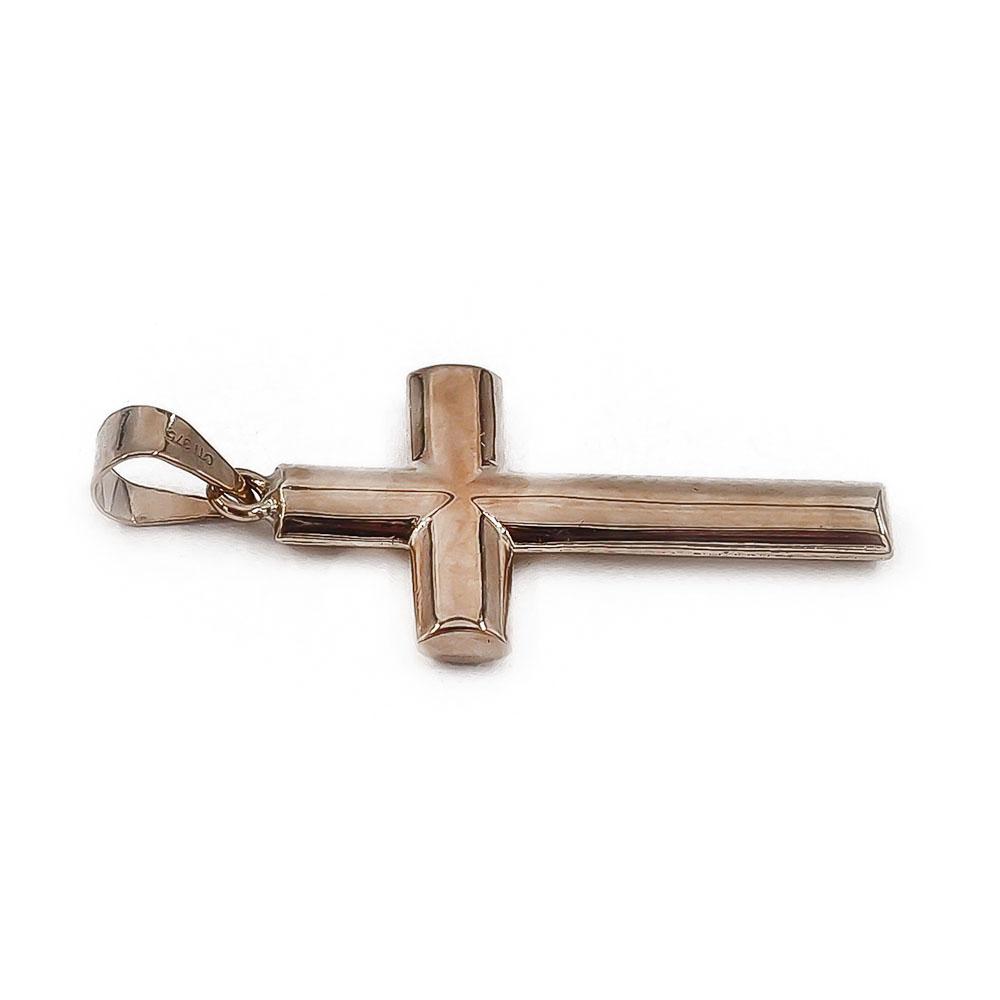 9k kultainen sileä ristiriipus 12.5x23mm OTI #1