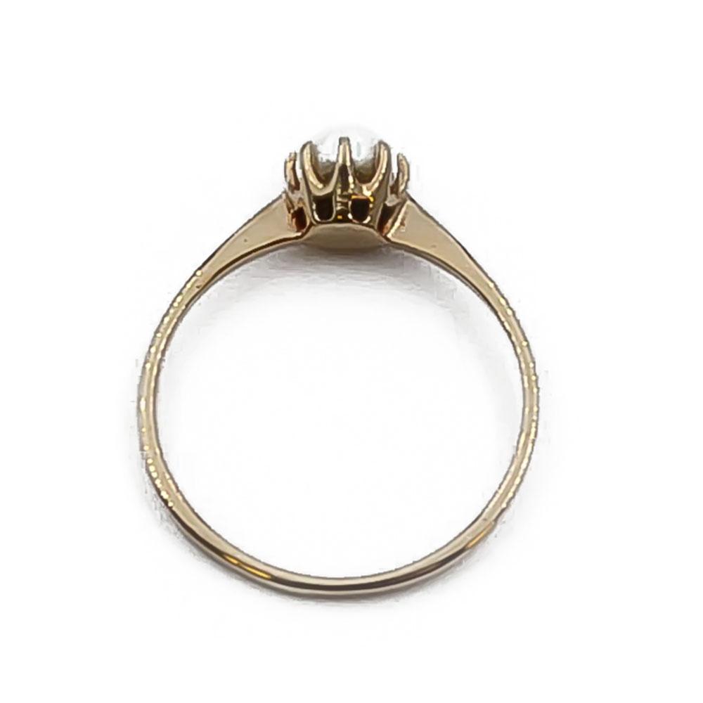 Kultainen helmisormus koko 15- #2