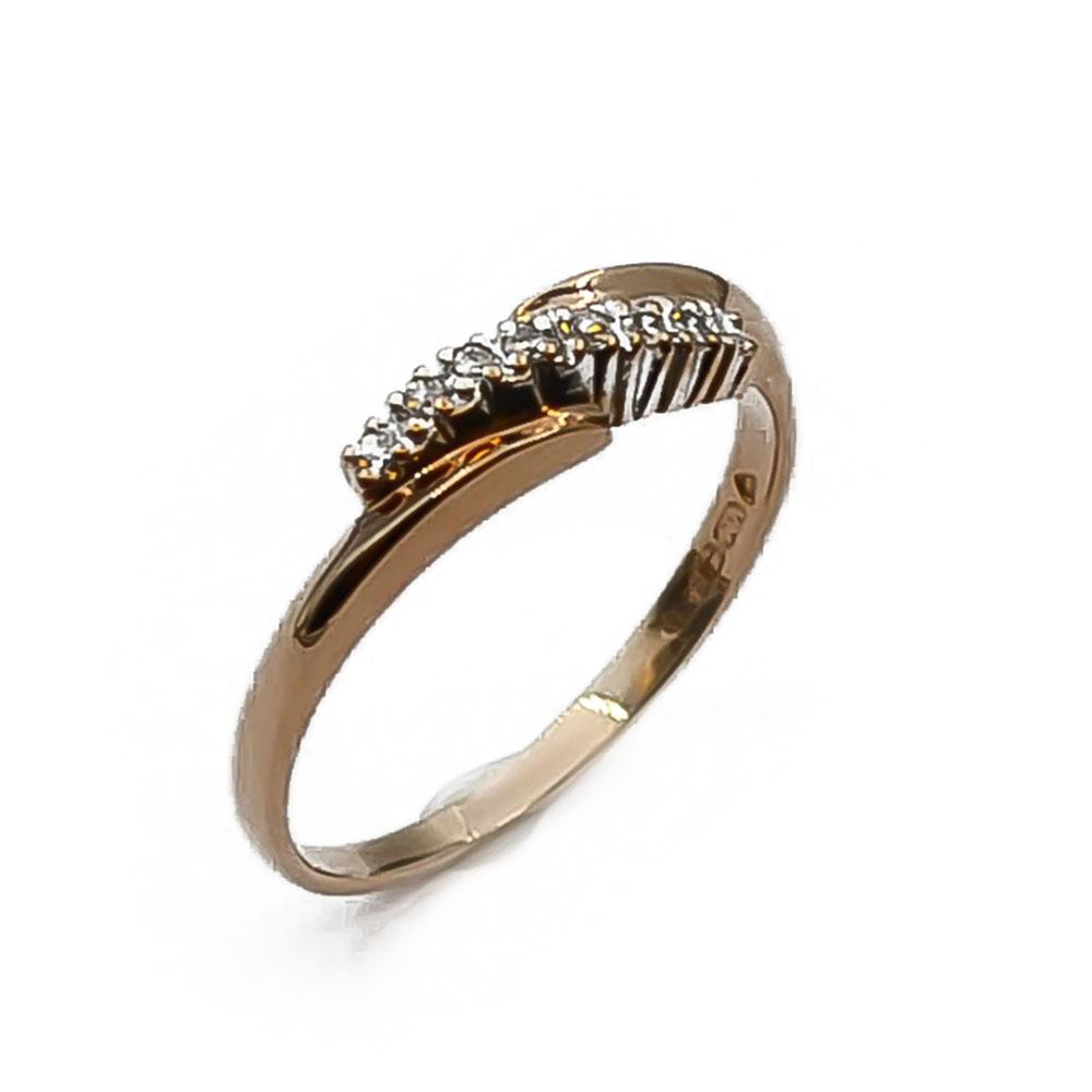 Kultainen timanttisormus 8 x 0.005ct koko 17+ #0