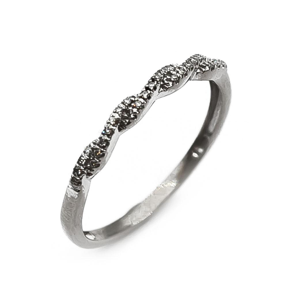 Valkokultainen sormus kirkkailla kivillä koko 18+ #0