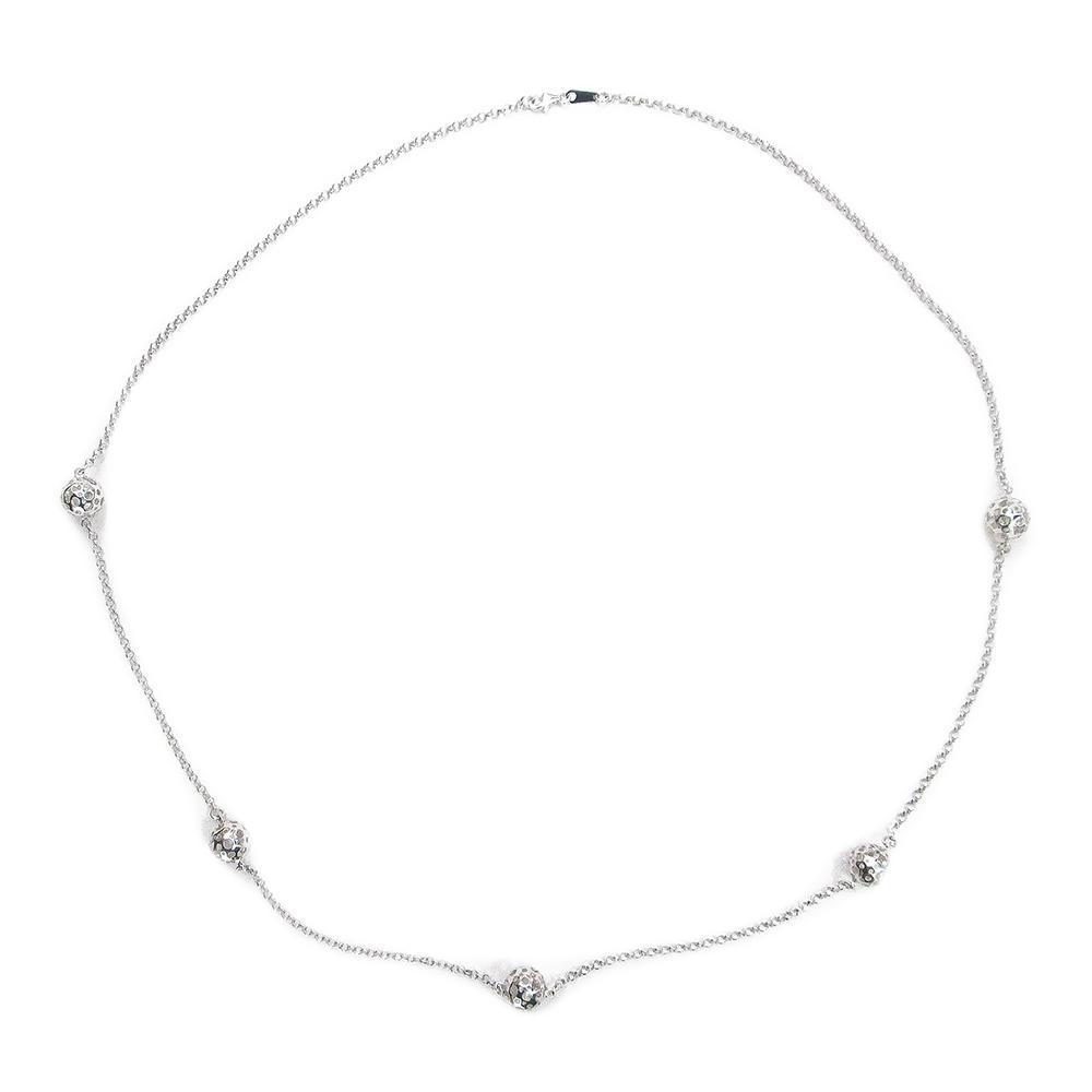 Liisa Vitali Leppäkerttu kaulakoru 80cm 12mm, hopea #0