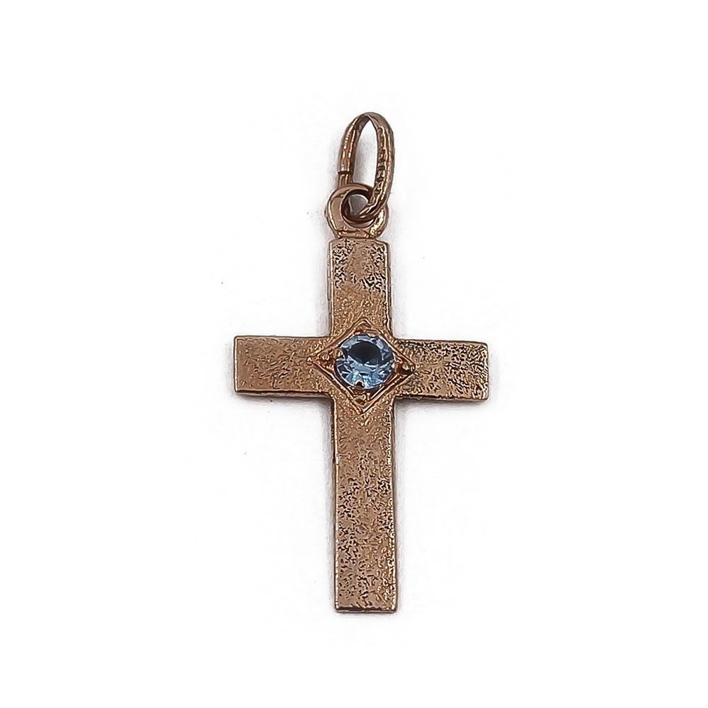 Kultainen sinikivinen ristiriipus 11.5x20mm Eino Räsänen #0