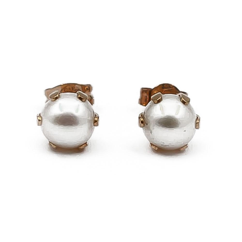 Kultaiset helmi tappikorvakorut #2