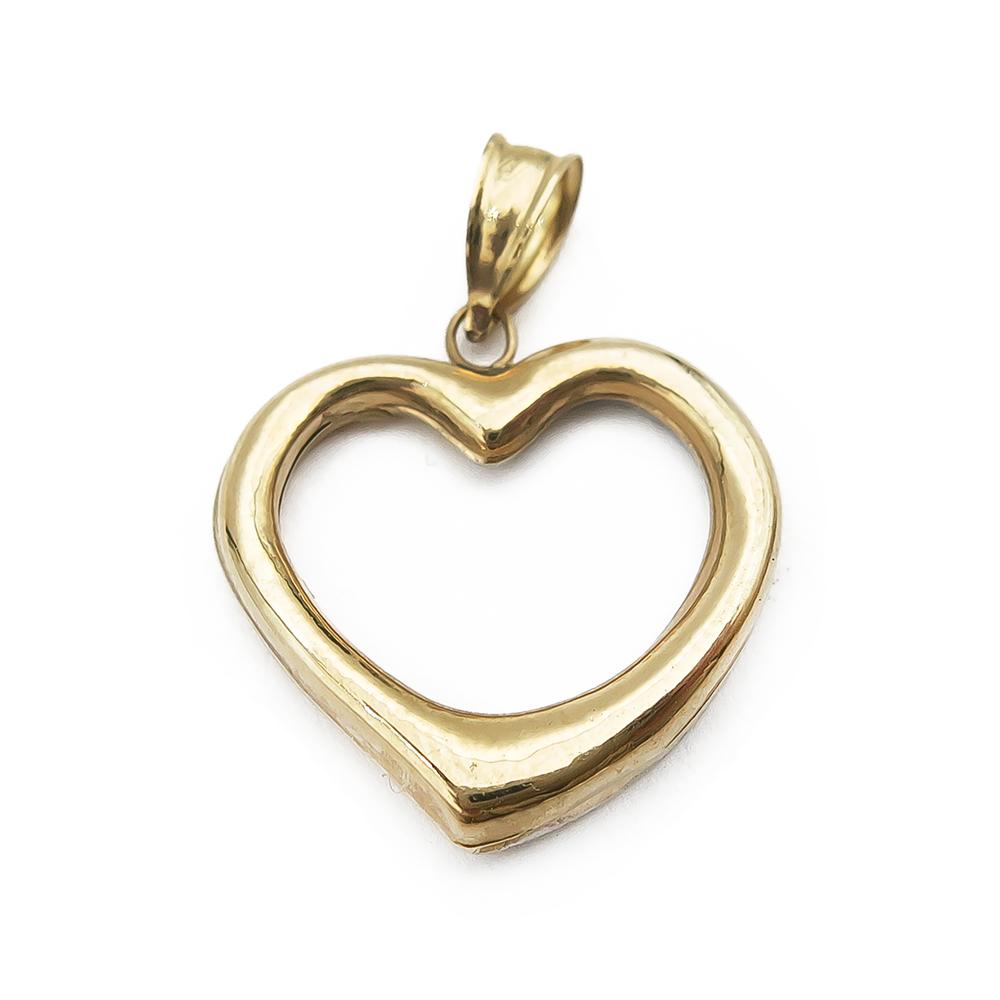 Valkokulta / keltakulta sydänriipus kirkkain kivin #1