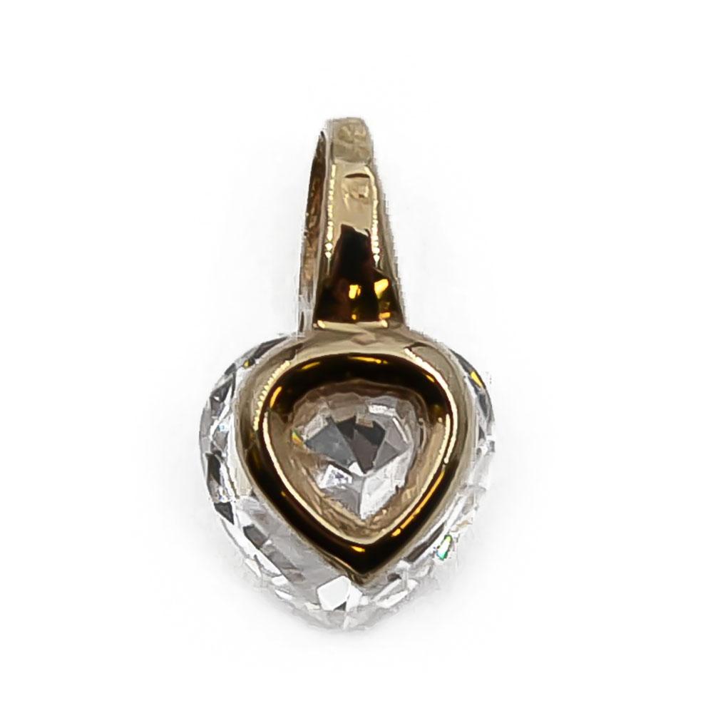 Kultainen sydänriipus zirkonia #1