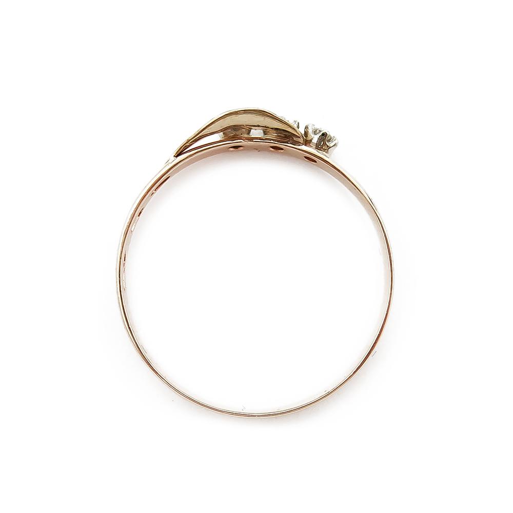 Timanttisormus lehtikoristeella 3x 0,03ct 18,25mm #2