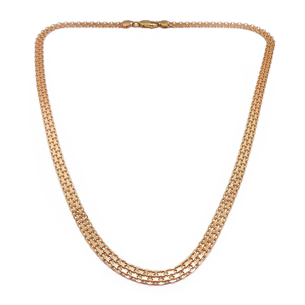 Kultainen x-lenkki kaulakoru 43,5cm #0