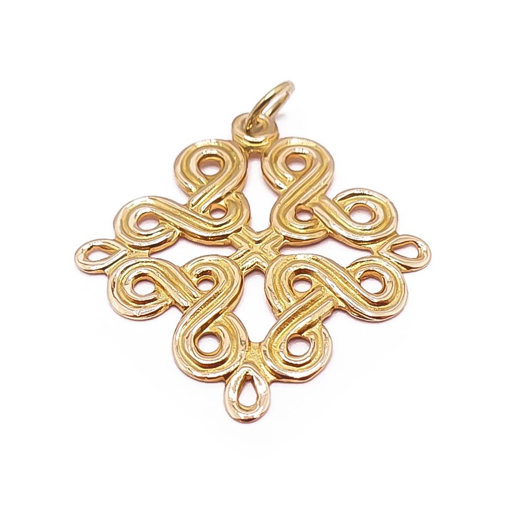 Kultainen Kalevala korun Karjalainen nauhapunos riipus v.-63 #0