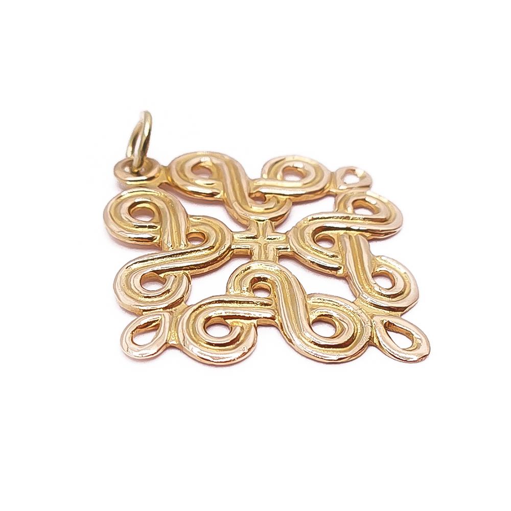 Kultainen Kalevala korun Karjalainen nauhapunos riipus v.-63 #1