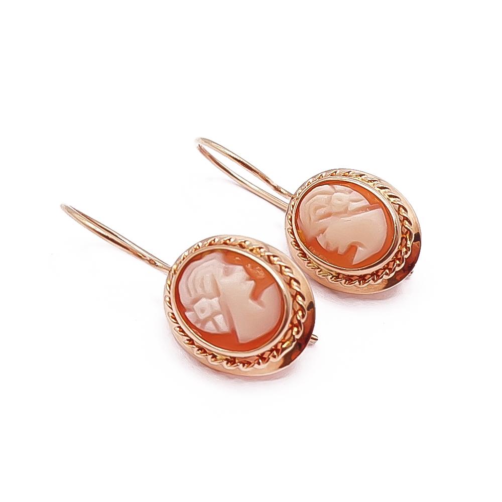 Kultaiset camee-korvakorut #0