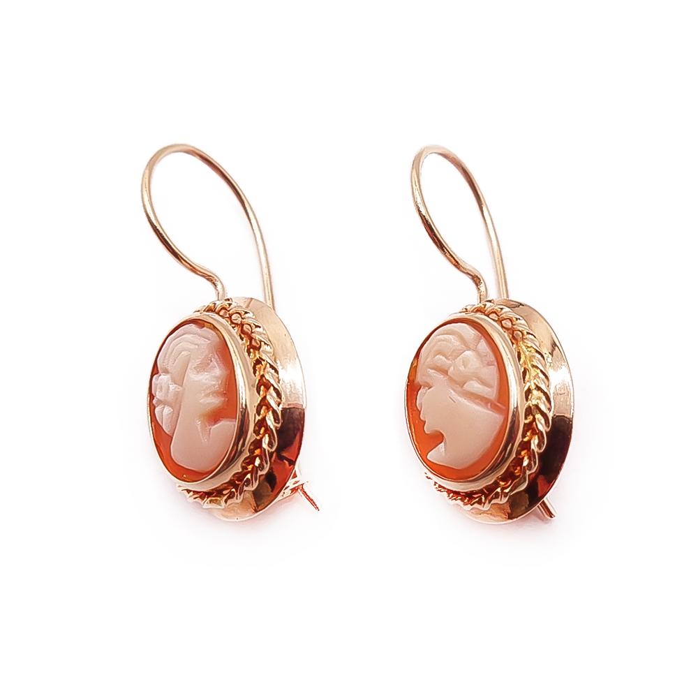 Kultaiset camee-korvakorut #1