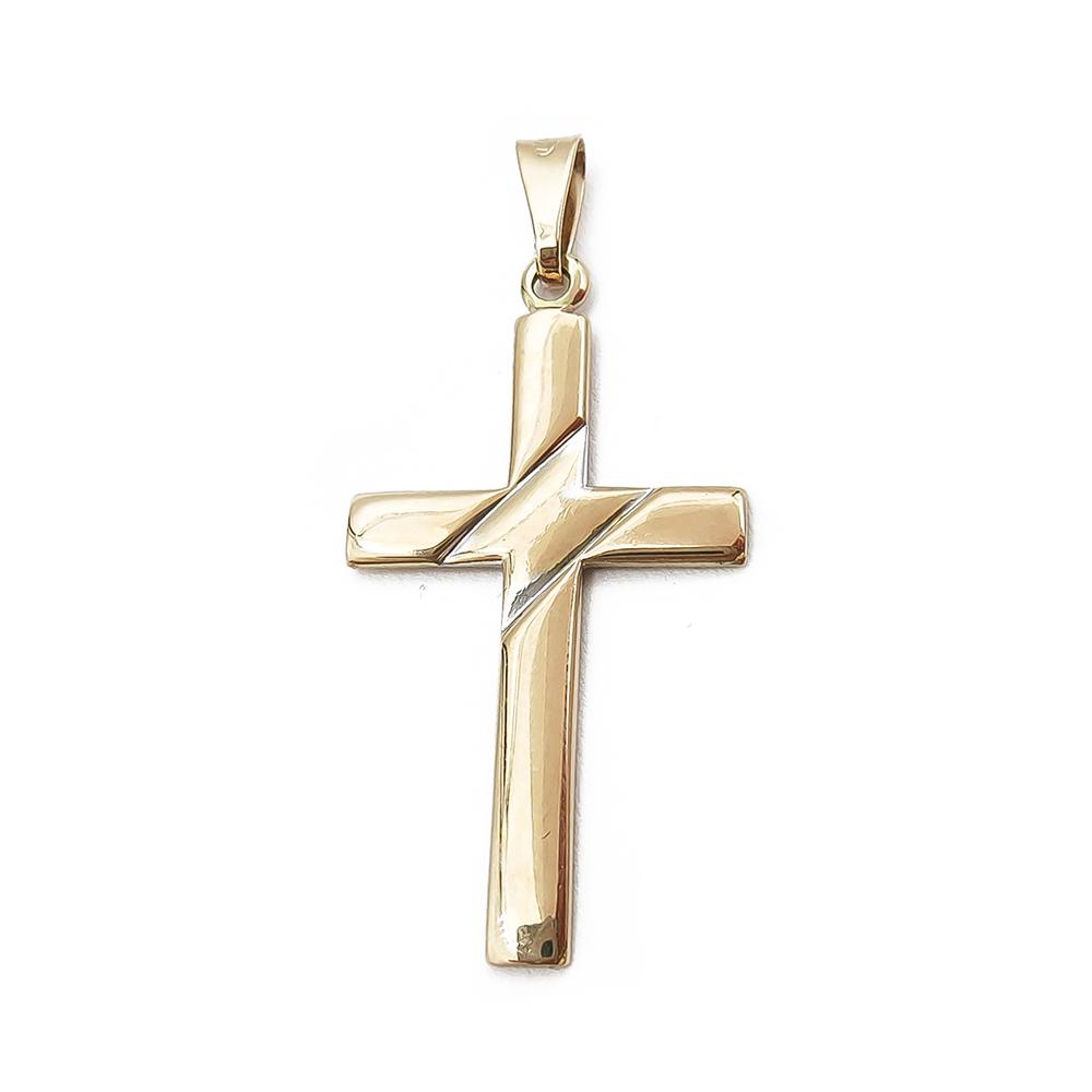 3,5cm Risti valkokultaisilla raidoilla #0