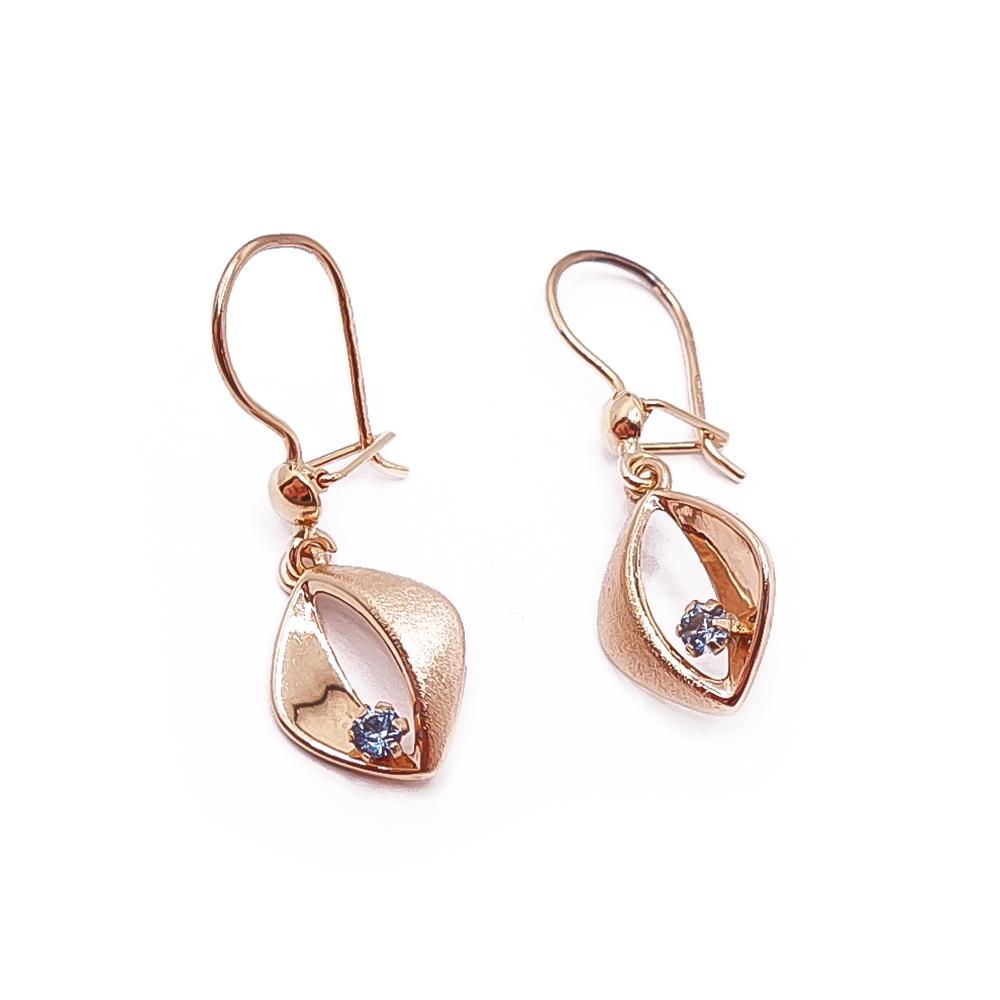 Kultaiset korvakorut siniset kivet #1