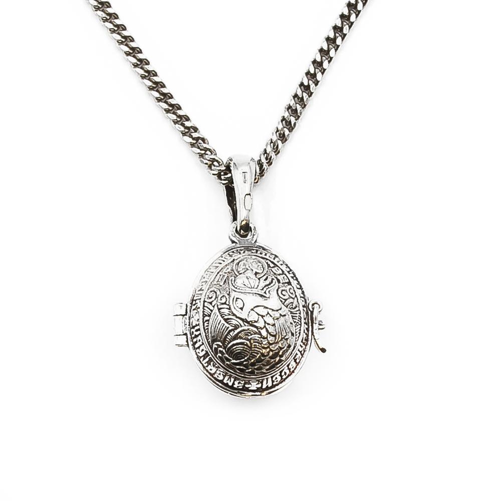 Hopeinen ortodoksiristi aiheinen avattava riipus ketjulla 45cm #3