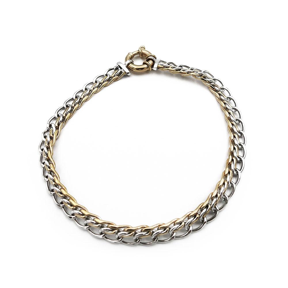 2-värinen kultainen ranneketju 19,5cm #0