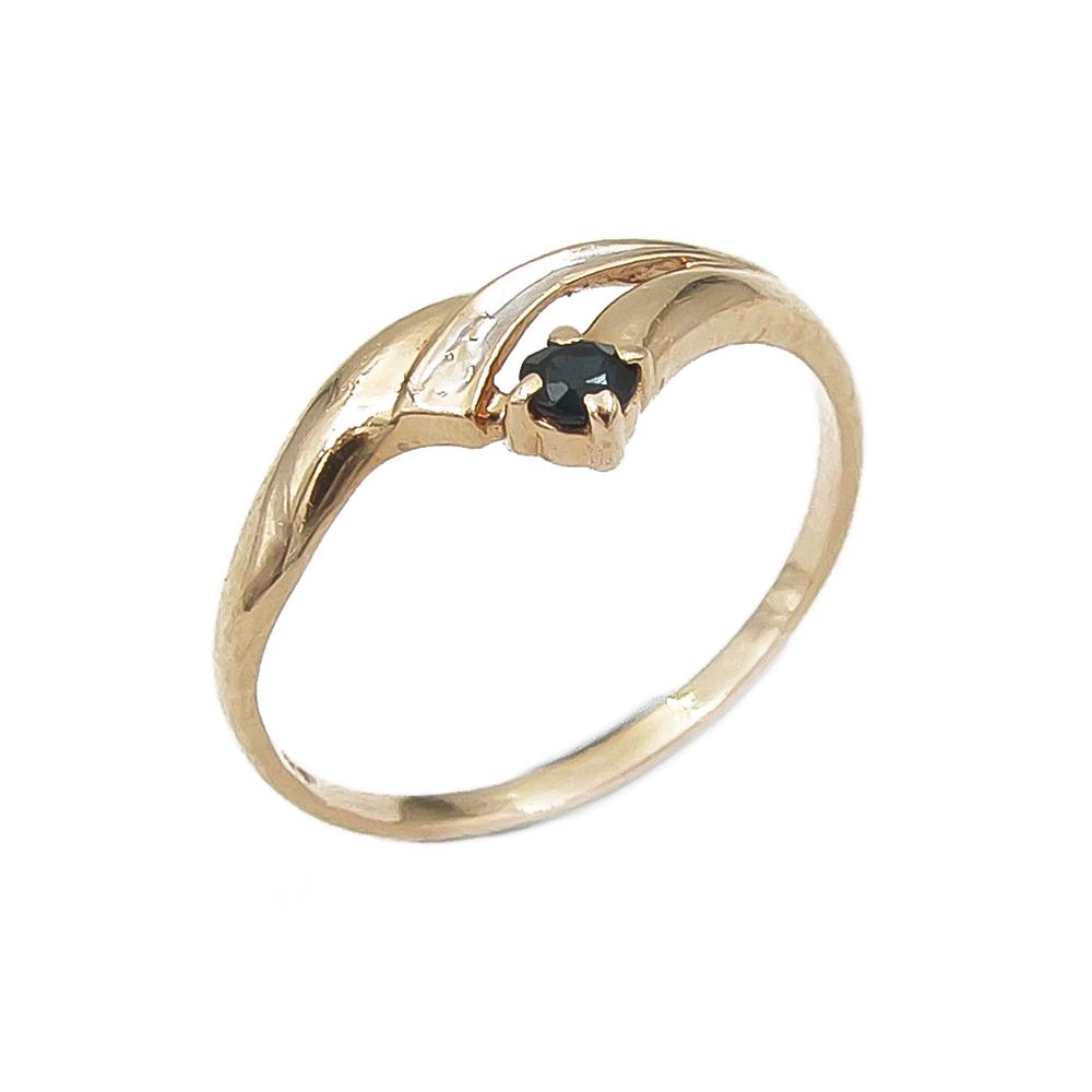 Kultasormus sininen kivi halk.15.5mm v.1996 #0