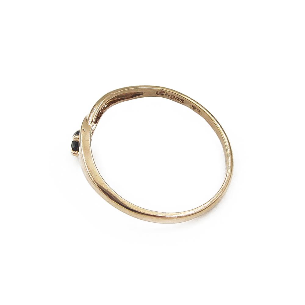 Kultasormus sininen kivi halk.15.5mm v.1996 #3