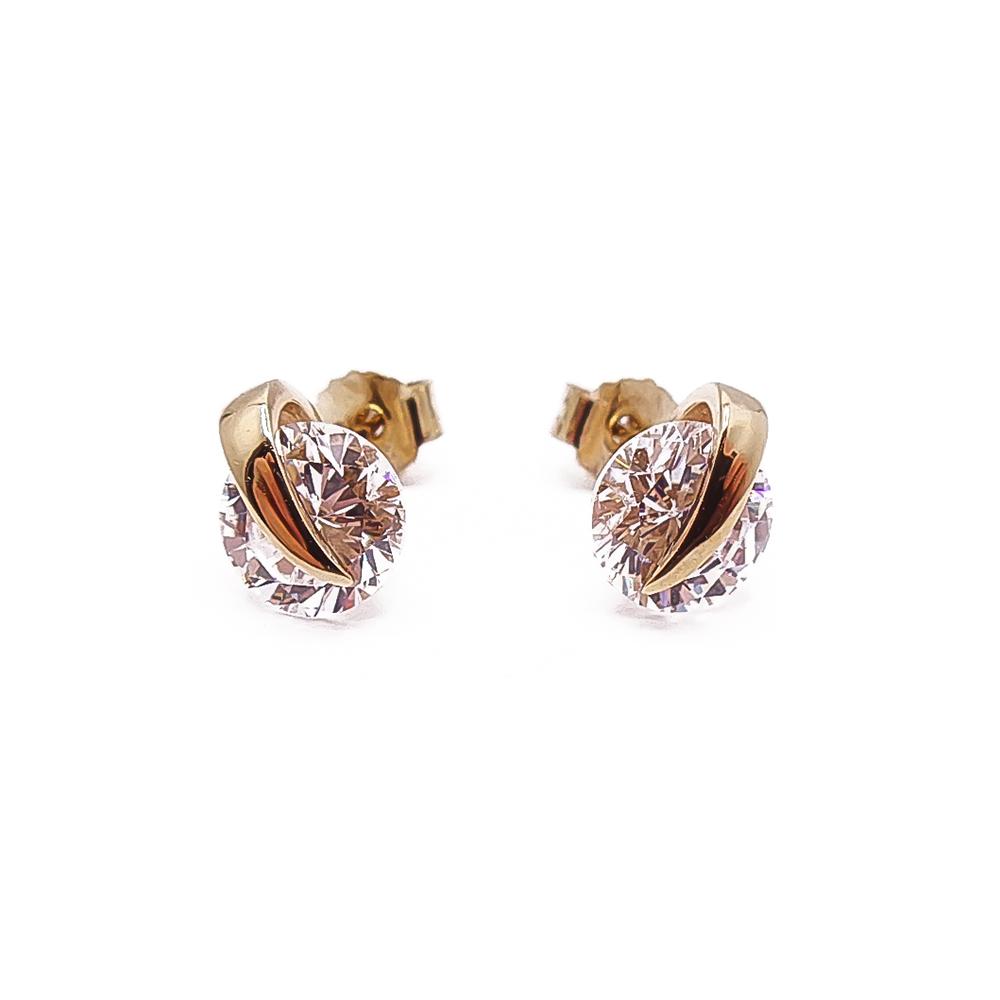 Kultaiset korvakorut zirkoniat #0