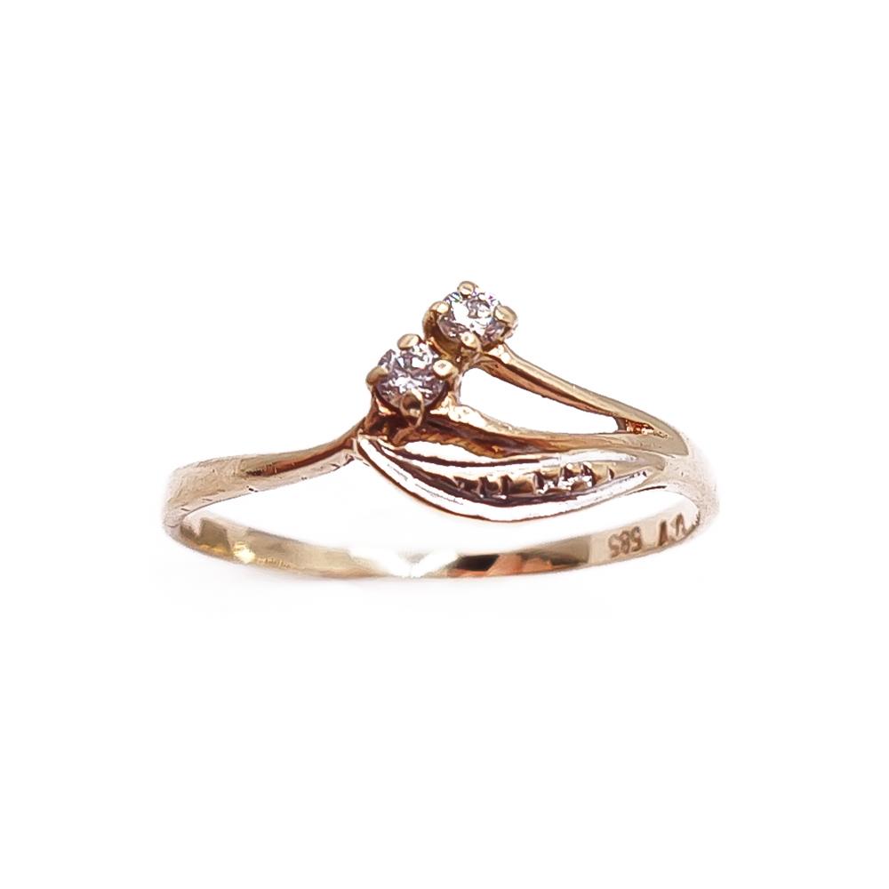 Kultainen sormus cz 17mm #1