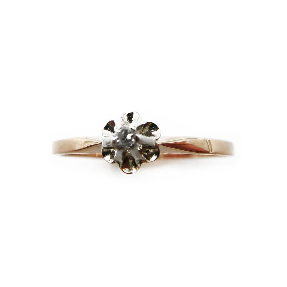 18K timanttisormus 0,02ct koko 17,25 #1