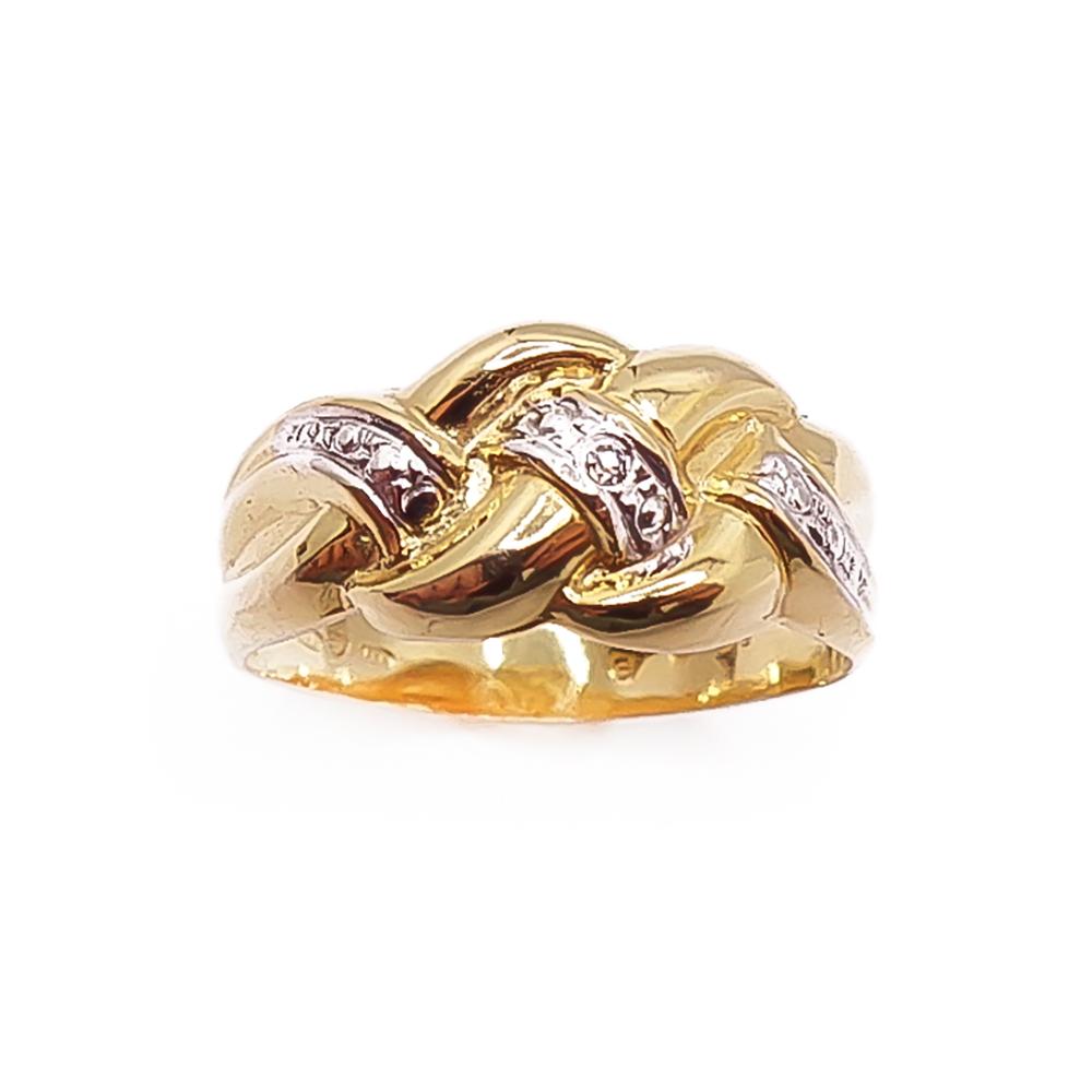 Kultainen timanttisormus 0,01ct 16mm #1