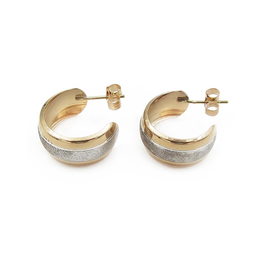 Kelta- ja valkokultaiset tappirengaskorvakorut halk.12mm #2