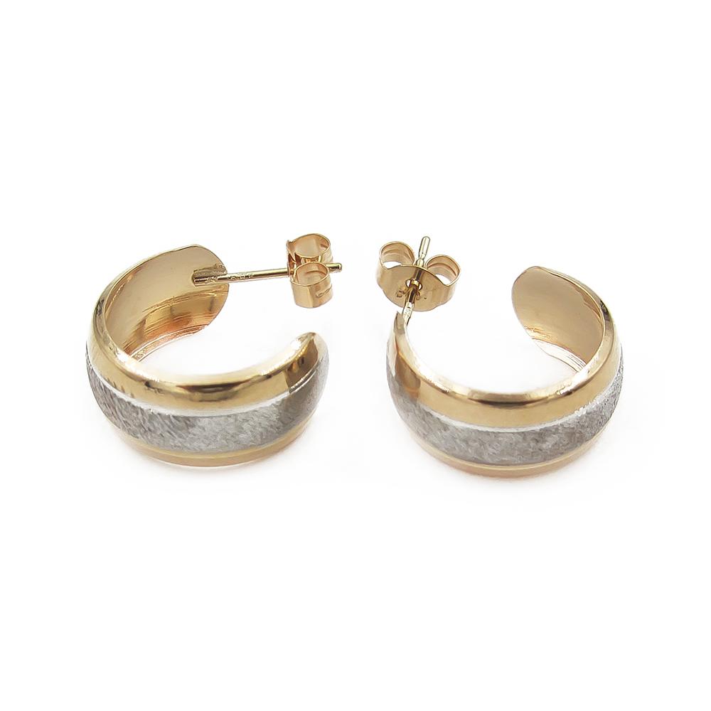 Kelta- ja valkokultaiset tappirengaskorvakorut halk.12mm #1