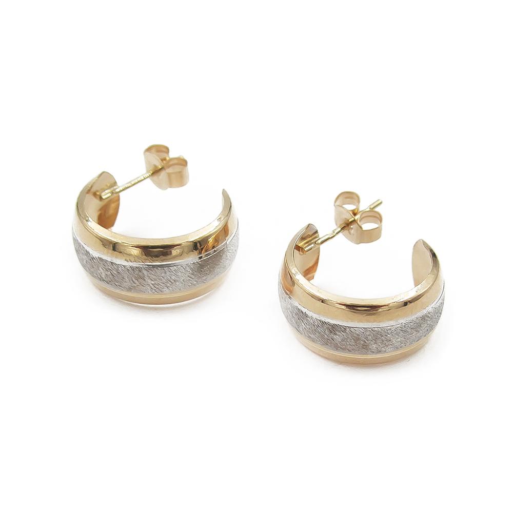 Kelta- ja valkokultaiset tappirengaskorvakorut halk.12mm #0