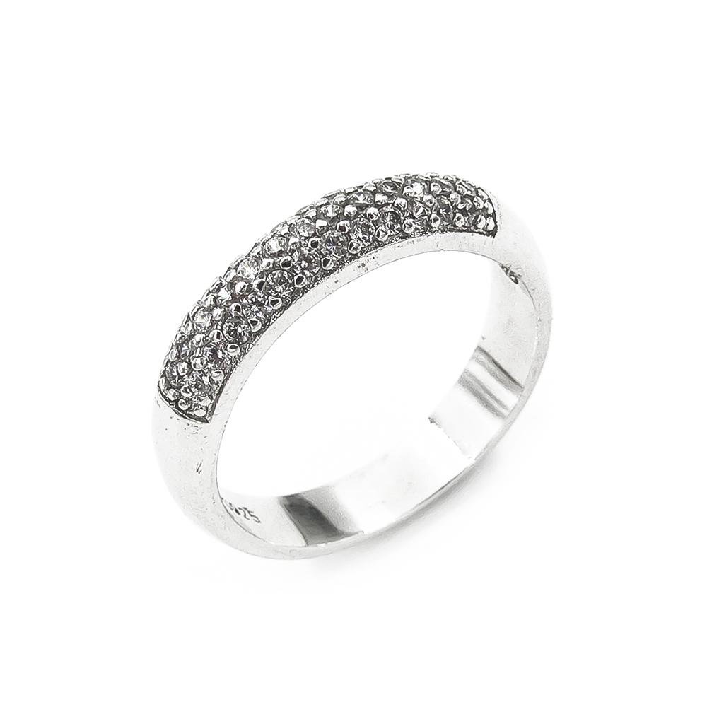 Hopeasormus kirkkailla kivillä halk.19mm, lev. 4.46mm #0