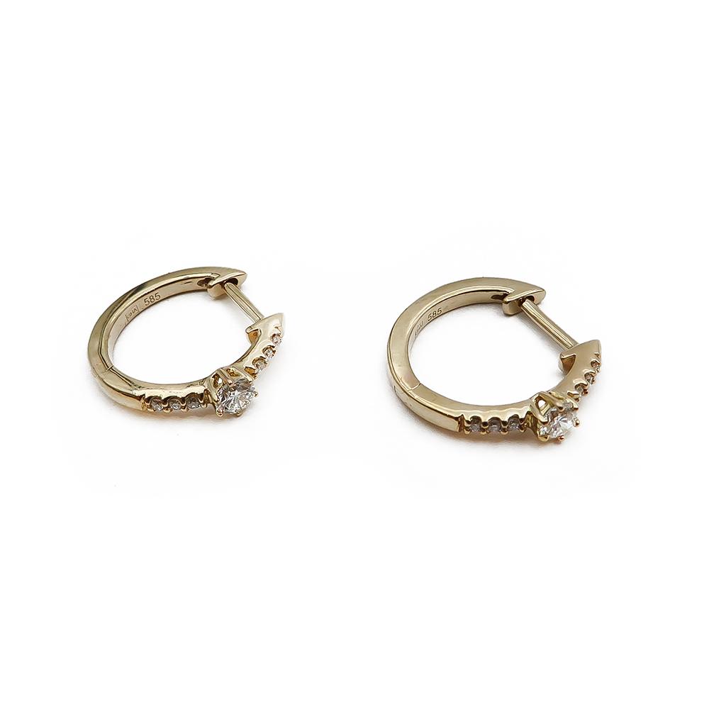 Kultaiset timanttikorvakorut 0,16ct #2