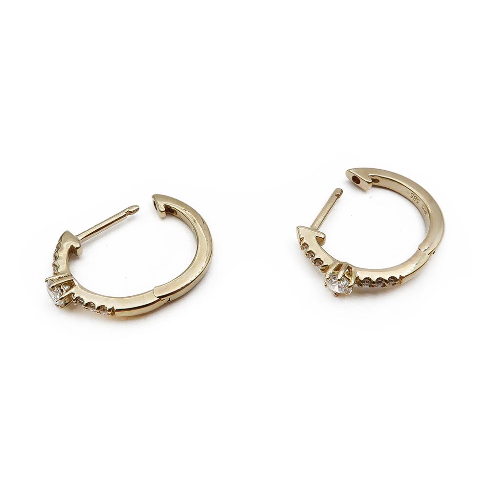 Kultaiset timanttikorvakorut 0,16ct #1