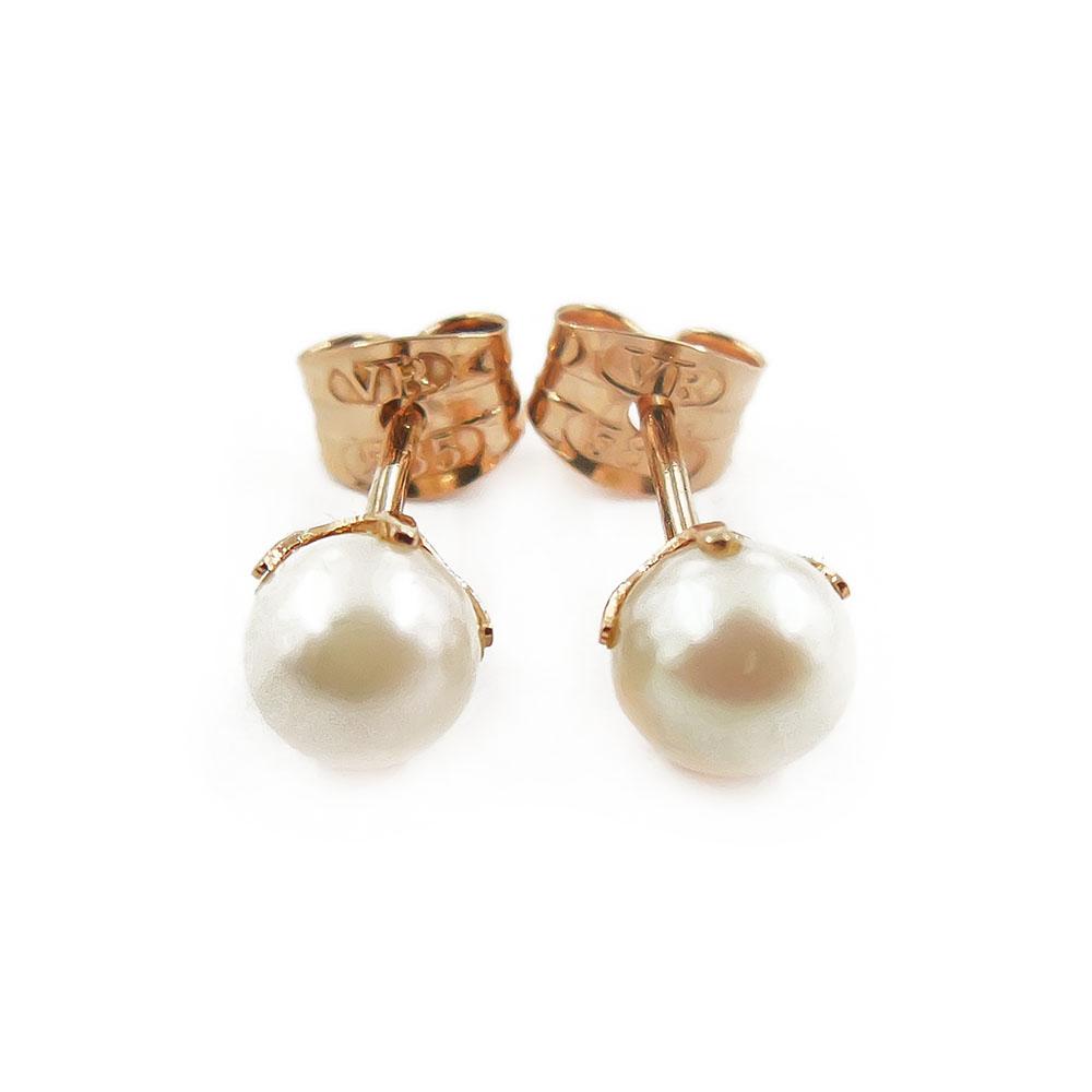 Kultainen helminappi 4,5mm helmi #0