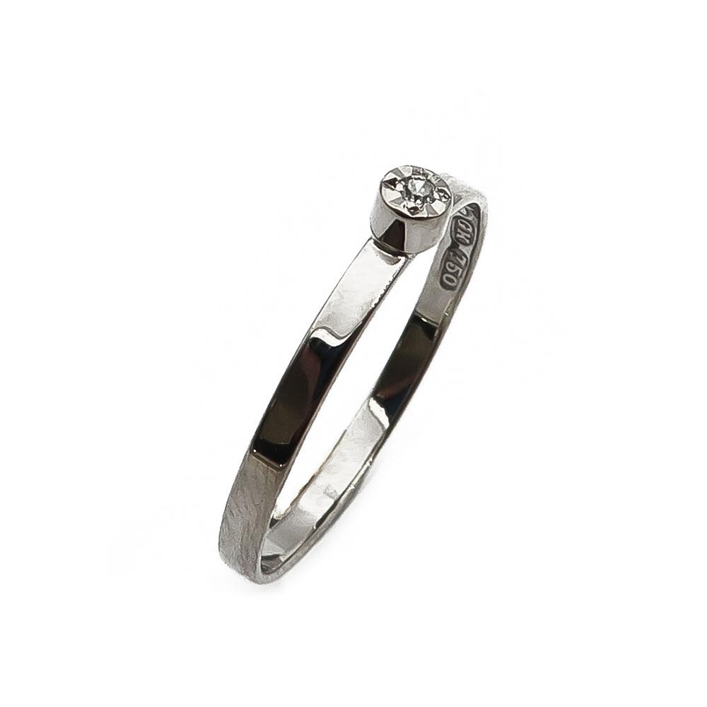 18K valkokultainen timanttisormus 16mm 0,005ct #0