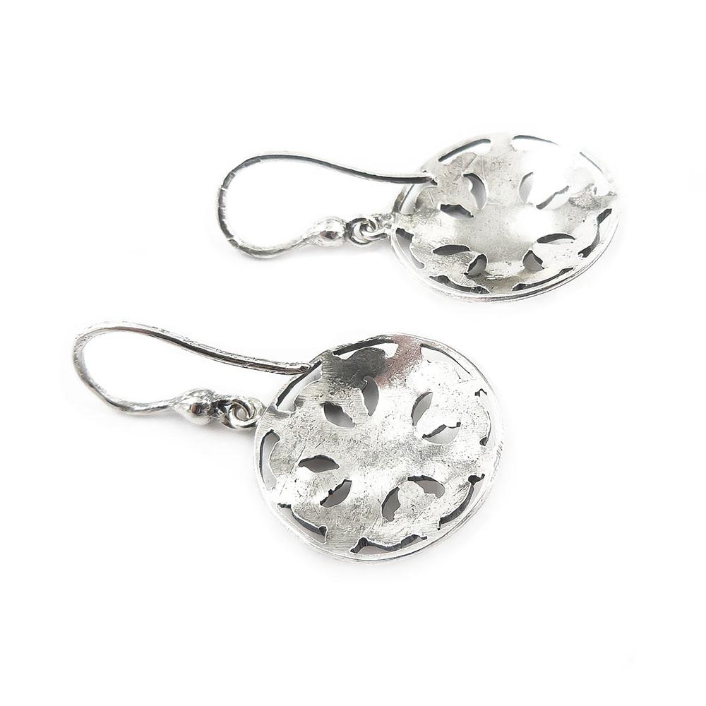 Hopeiset korvakorut, pyöreä vintage malli #2