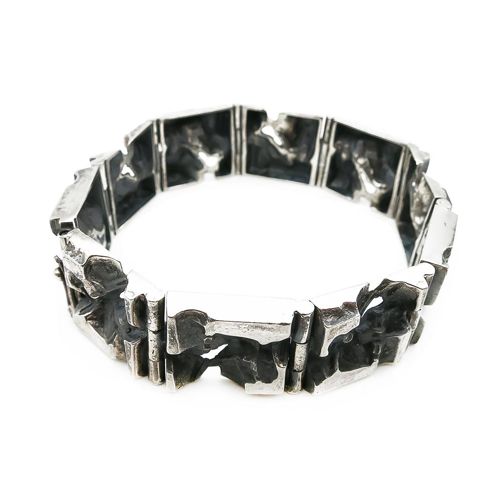 Jorma Laine hopeinen rannekoru 19,5cm v.-72 lev.16mm #0